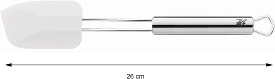 WMF Profi Plus Silikon Hamur Spatulası, 26 x 5,5 cm, Cromargan® Yüksek Kaliteli Yarı Mat Paslanmaz Çelik, 200°Cye Kadar Isıya Dayanıklı, Beyaz, Bulaşık Makinesinde Yıkanabilir