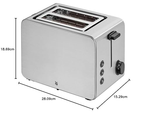 WMF Stelio Ekmek Kızartma Makinesi, 2 Dilim Kapasiteli, Çift Hazneli, Ekmek Isıtma Aparatlı, Bagel Fonksiyonlu, 7 Kızartma Seviyesi, 900 W, Mat Paslanmaz Çelik