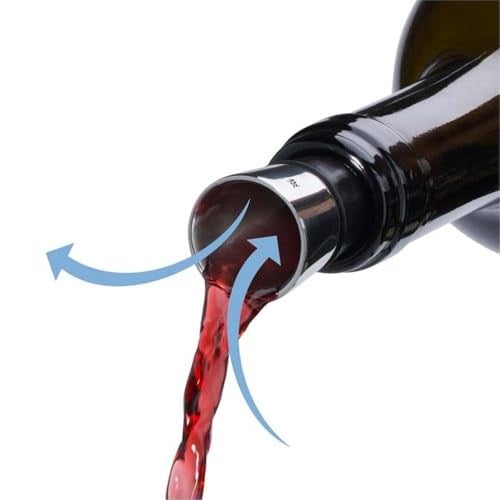 WMF Vino 2si 1 Arada Şarap Dökücü ve Şişe Tıpası, 2,4 cm, Cromargan® Yüksek Kaliteli Paslanmaz Çelik ve Silikon, Tüm Şarap Şişeleriyle Uyumlu