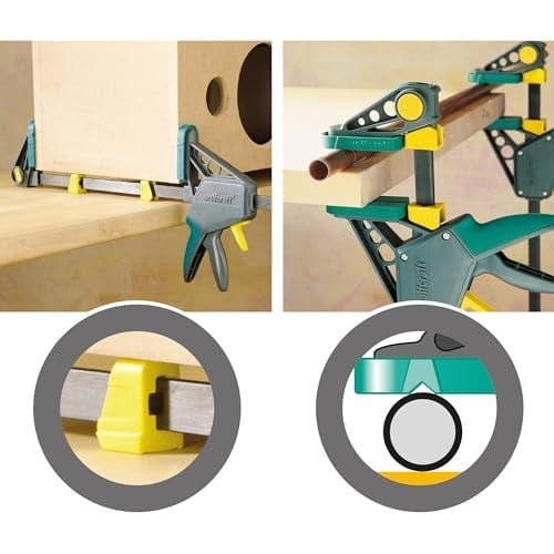 wolfcraft EHZ 100-700 tek elle mengene PRO 3033000 | İş parçalarının tek elle profesyonel gerilmesi için güçlü mengene | Sıkıştırma gücü: 120 kg - Sıkıştırma genişliği: 700 mm