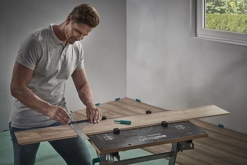wolfcraft Evrensel açı 5205000 / açı ölçer, 300 mm kenar uzunluğu, 90° durdurma açısı ve çıkarılabilir açılı ray ile hassas işaretleme ve çizim için - Bedenler: 300mm, profesyonel