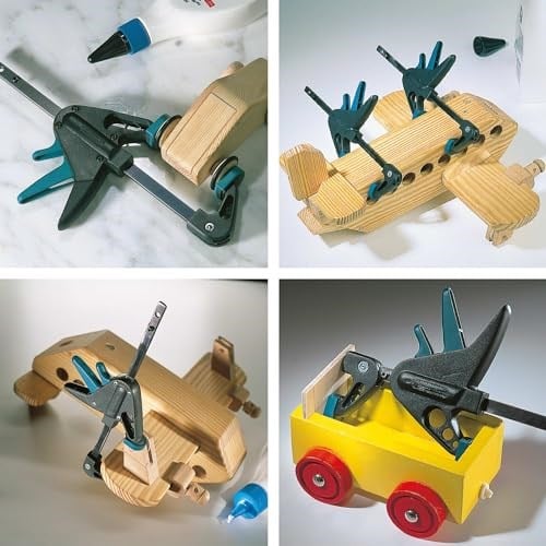 wolfcraft Mini tek elle kullanılabilen kelepçe 40 – 110 mm 3455100 – küçük iş parçalarının hassas şekilde sabitlenmesi için pense seti – 2 adet – tek elle uygulama