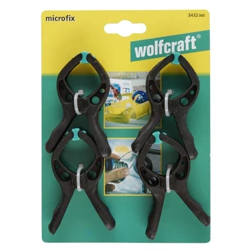 wolfcraft Yaylı mengene microfix 30 mm, 4 adet I 3432000 I evrensel kullanılabilir, özellikle model yapımı için uygundur - Bedenler: 20mm, 30mm