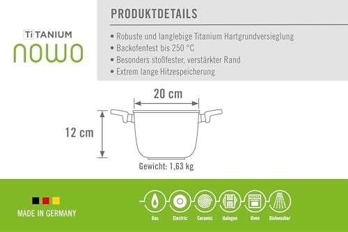 Woll Primanova Tencere, 20 cm, Derinlik 12 cm Nt - Seçenekler: Ø 20 cm, 12 cm hoch, Ø 24 cm, 12 cm hoch, Ø 28 cm...