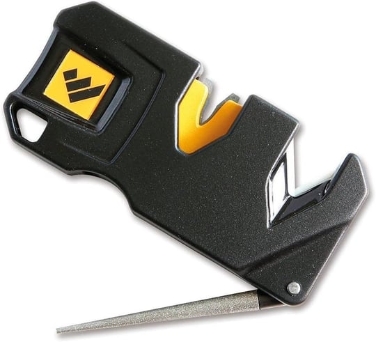 Work Sharp Pivot Plus bıçak bileyici, çapraz karbid elemanları ve seramik çubuklar, siyah renkte, 8,90 cm