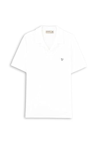 Wwf - India Üniseks Yetişkin Kısa Kollu Polo Yaka Tişört Panda Kafası Polo Yaka Tshirt Beyaz