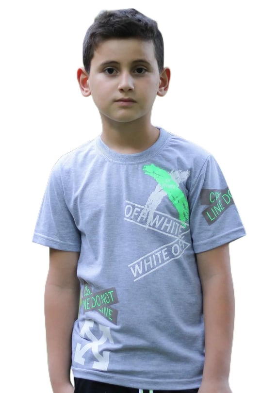 X Baskılı%100 Pamuk Erkek Çocuk T-shirt 9-16 Yaş