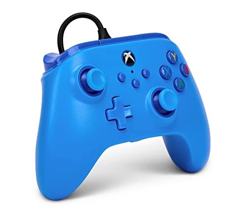 Xbox Series X|S ve Windows 10/11 için kablolu PowerA Controller - Mavi, Gamepad, kablolu video oyun denetleyicisi, oyun denetleyicisi, Xbox One, Type C ile uyumlu, resmi lisanslı