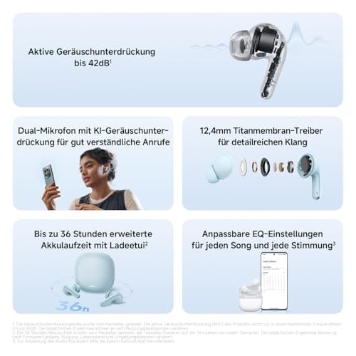 Xiaomi Redmi Buds 8 Lite White Kablosuz Bluetooth Kulaklık, 42dB Aktif Gürültü Engelleme, Yapay Zeka Gürültü Azaltma, 36 Saat Pil Ömrü, Beyaz