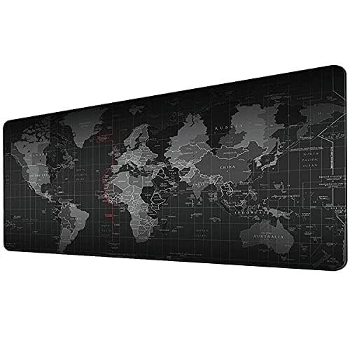 XL Dünya Haritası Oyun Fare Altlığı, 70 x 30 cm, Dünya Haritası Kaymaz Tabanlı Doğal Kauçuk, Sıkı ve Pürüzsüz, Her Fare, Klavye ve Dizüstü Bilgisayar İçin Uygundur