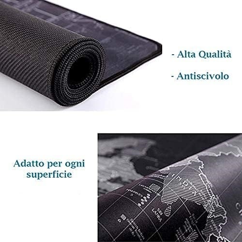 XL Dünya Haritası Oyun Fare Altlığı, 70 x 30 cm, Dünya Haritası Kaymaz Tabanlı Doğal Kauçuk, Sıkı ve Pürüzsüz, Her Fare, Klavye ve Dizüstü Bilgisayar İçin Uygundur