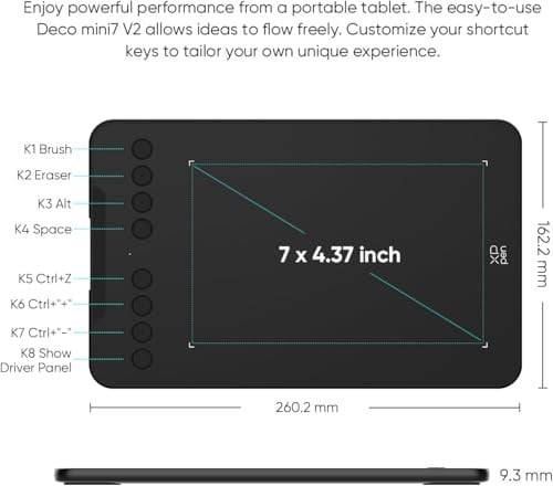XP-Pen Deco Mini7 Grafik Tablet Android Windows Ios