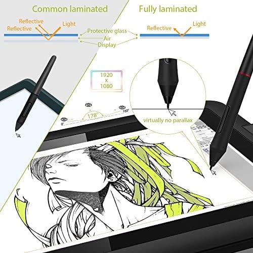 XP-PEN Ekran Artist 12 Pro grafik tableti, tamamen lamine ekran, 11,6 inç, 8 tuş kombinasyonu, pilsiz giriş kalemi, 8192 seviye, 60° eğme fonksiyonlu