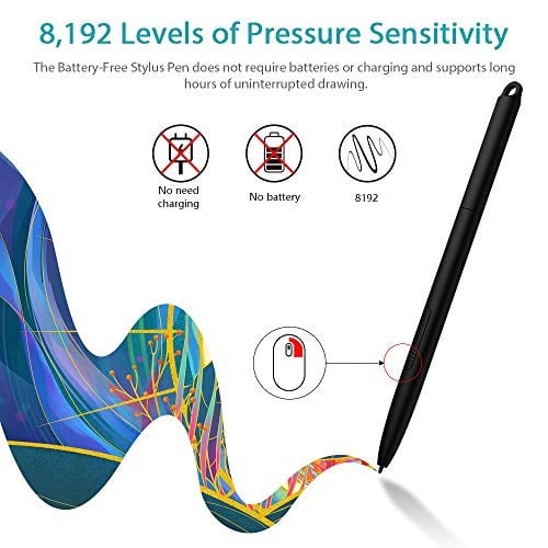 XP-PEN G960S Grafik Tablet 9x6 inç Kalem Tablet Çizim Tableti, Windows 10/8/7 ve Mac OS ve Android için Pilsiz Stylus ile
