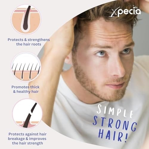 Xpecia Men Original-Vitaminler biotin saw palmetto saç dökülmesi engelleyici DHT saç büyümesi, 1 x 60 adet
