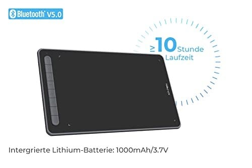 XPPen grafik tableti Deco LW, 10 x 6 inç, 8 tuşlu kalem tableti, pilsiz kalem, 8192 baskı kademesi, 60° eğim, boyama, çalışma ve öğrenme için