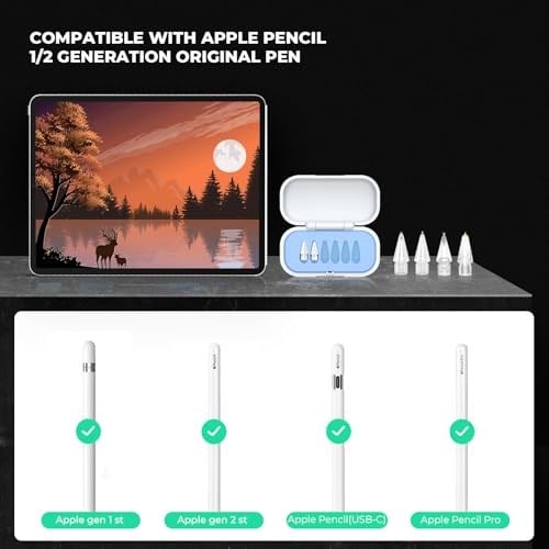 XYOFUN Apple Pencil Pro için Yedek İpuçları, iPencil Uçları Aksesuarları, Taşıma Kutulu Yükseltilmiş Stylus Kalem Uçları, Apple Pen 2./1. Nesil ve USB-C ile Uyumlu (6sı 1 Arada - Pembe)