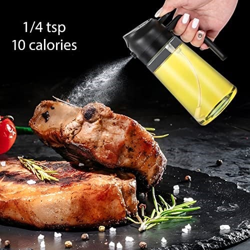 Yağ Püskürtme Şişesi, 2li Yağ Dağıtıcı ve Püskürtücü, Mutfak için 470ml Yağ Şişesi, Hava Fritözü, Barbekü Salata ve Biftek için Yağ Püskürtme Şişesi