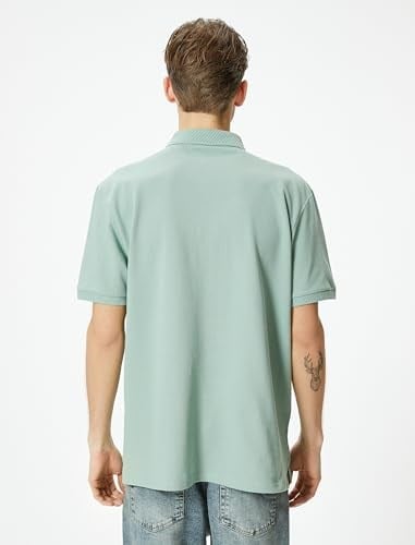 Yakalı Tişört Düğmeli Slim Fit Kısa Kollu