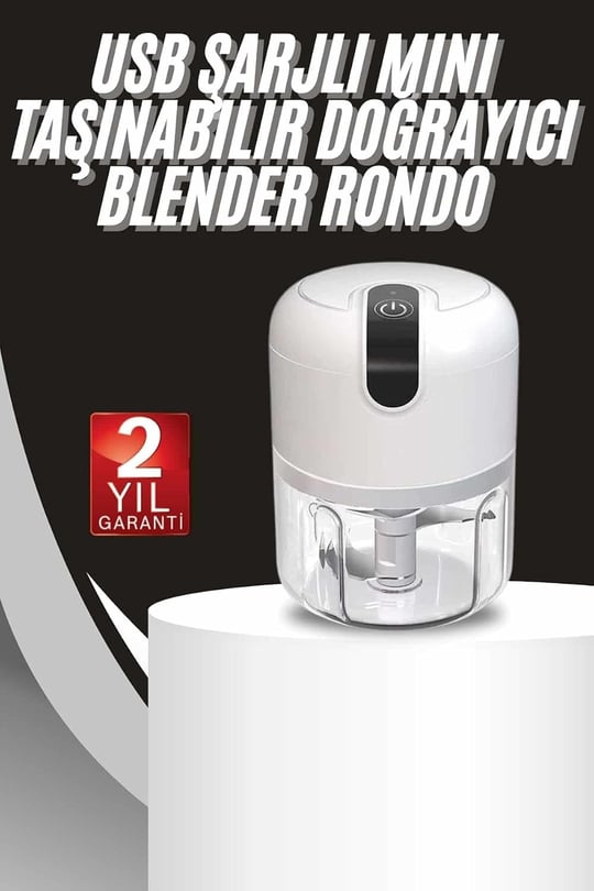 YamanHobi Mini Doğrayıcı Rondo Taşınabilir Mini El Blender Paslanmaz Çelik