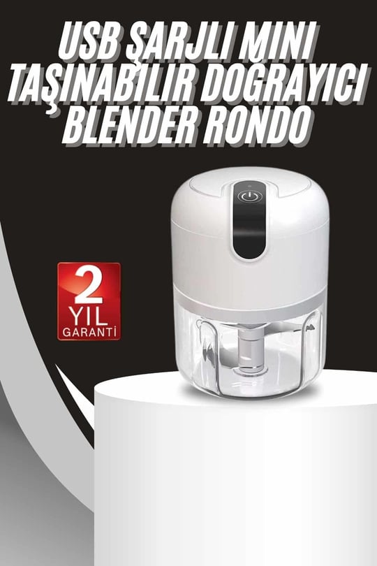 YamanHobi Mini Doğrayıcı Rondo Taşınabilir Mini El Blender Paslanmaz Çelik
