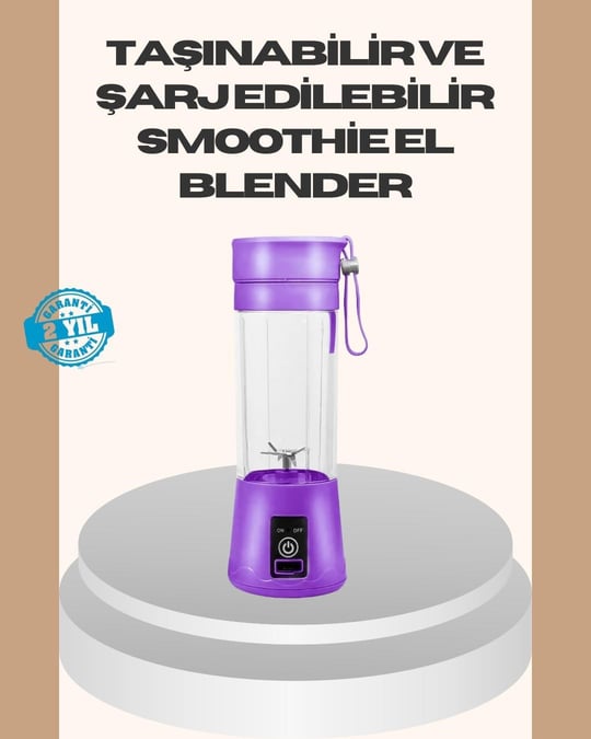 YamanHobi Mini Taşınabilir Blender 380ml USB Şarjlı Detoks Smoothie Hazırlayıcı
