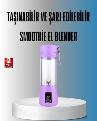 YamanHobi Şarjlı 380ml Portatif Smoothie Blender USB Mini Shake Yapıcı
