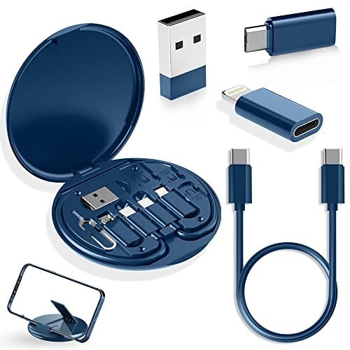 YANZIE USB Adaptörü, USB C Yıldırım Adaptörlü Mikro USB Şarj Kablosu, Lightning - USB C Adaptörü, Çoklu Şarj Kablosu Saklama Kutusu SIM Kart Tutucu İçerir