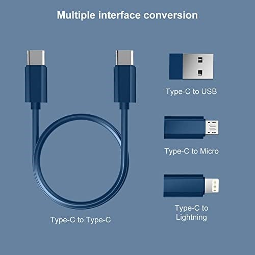 YANZIE USB Adaptörü, USB C Yıldırım Adaptörlü Mikro USB Şarj Kablosu, Lightning - USB C Adaptörü, Çoklu Şarj Kablosu Saklama Kutusu SIM Kart Tutucu İçerir
