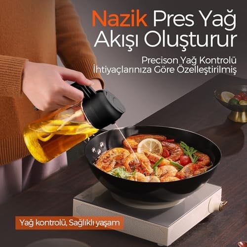 YARRAMATE 2si 1 arada yağ püskürtücü, 470 ml yeşil püskürtme şişesi, gıda maddelerine uygun, yemek pişirmek için spreyi, yüksek kaliteli, sıcak hava fritözü için Dispenser