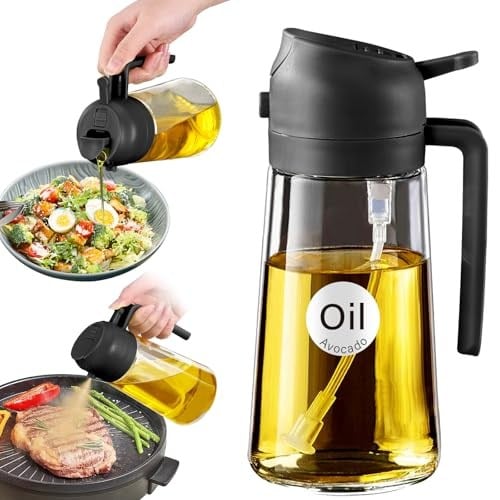 YARRAMATE 2si 1 arada yağ püskürtücü, 470 ml yeşil püskürtme şişesi, gıda maddelerine uygun, yemek pişirmek için spreyi, yüksek kaliteli, sıcak hava fritözü için Dispenser