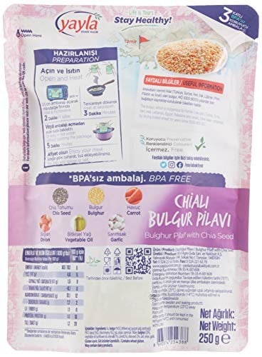 yayla Chialı Bulgur Pilavı, 250 gr Tekli Paket