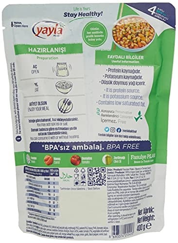 yayla Fasulye Pilaki, 400 gr Tekli Paket