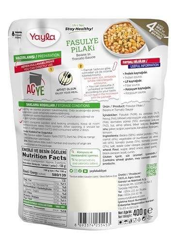 yayla Fasulye Pilaki, 400 gr Tekli Paket
