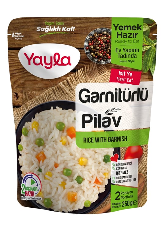 yayla Garnitürlü Pirinç Pilavı, 250 gr Tekli Paket