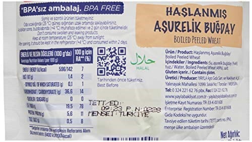Yayla Haşlanmış Aşurelik Buğday (250 Gr) 2li paket - Seçenekler: 2li Paket, 250 Gr, 250 Gr 3lü paket, (250 Gr x 12)