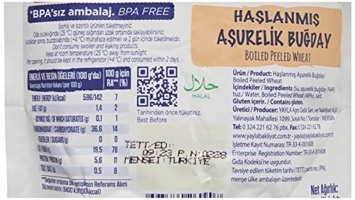 Yayla Haşlanmış Aşurelik Buğday (250 Gr) Tekli Paket