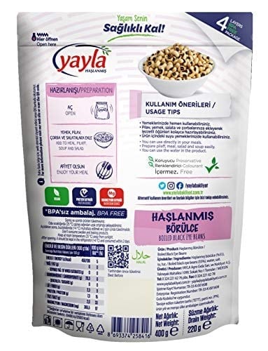 yayla Haşlanmış Börülce, 400 gr Tekli Paket 2li paket