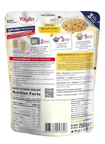 yayla Kinoalı Bulgur Pilavı, 250 gr Tekli Paket