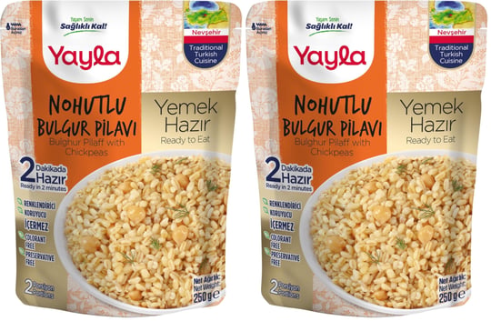 Yayla Nohutlu Bulgur Pilavı (250 Gr) 2li paket - Seçenekler: 250 Gr, 250 Gr (2 paketi), 250 Gr 3lü paket...