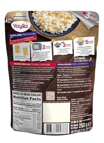yayla Nohutlu Pirinç Pilavı, 250 gr Tekli Paket