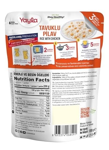Yayla Tavuklu Pilav 200 gr Tekli Paket