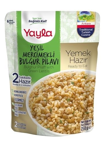 Yayla Yeşil Mercimekli Bulgur Pilavı (250 Gr) 6lı paket - Seçenekler: Pack of 6, 250 Gr, 250 Gr (2 paketi), 250 Gr 3lü paket...