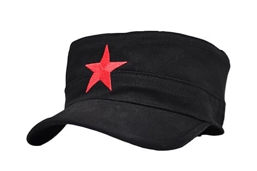 Yazlık Erkek Şapka Kastro Şapka Yıldız Nakışlı Siyah