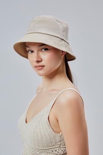 Yazlık Kumaş Kova Şapka, Erkek Kadın Düz Balıkçı Bucket Şapka, Unisex