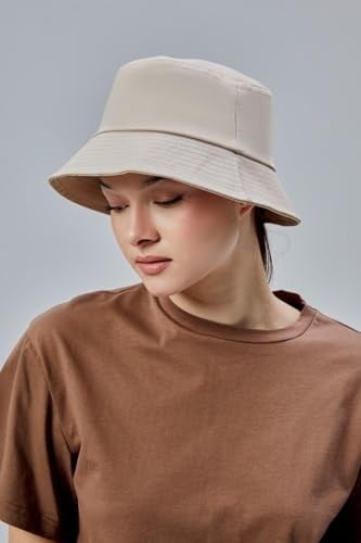 Yazlık Kumaş Kova Şapka, Erkek Kadın Düz Balıkçı Bucket Şapka, Unisex