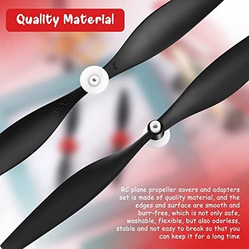 Yedek RC Düzlem Pervaneleri Uçak Karbon Fiber Burun Konisi Tr-p51 Rc Düzlemi ile Uyumlu 4 Kanal Uzaktan Kumandalı Uçak Pervane Koruyucular ve Adaptörlü (3 Set)