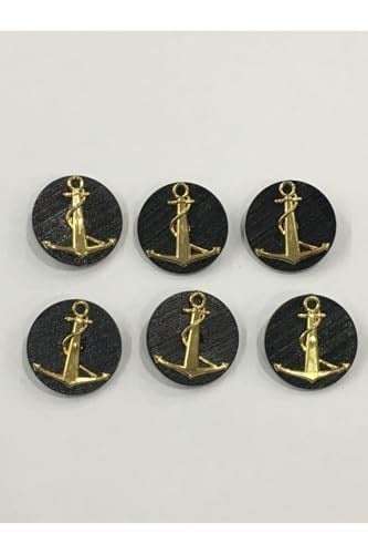 Yelek Hırka Düğmesi 6 Lı Set Çapa Armalı 1,8 Cm, d207