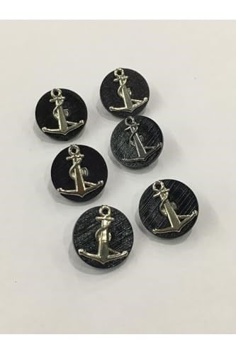 Yelek Hırka Düğmesi 6 Lı Set Çapa Armalı 1,8 Cm, mk300