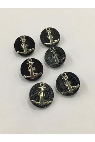 Yelek Hırka Düğmesi 6 Lı Set Çapa Armalı 1,8 Cm, mk300
